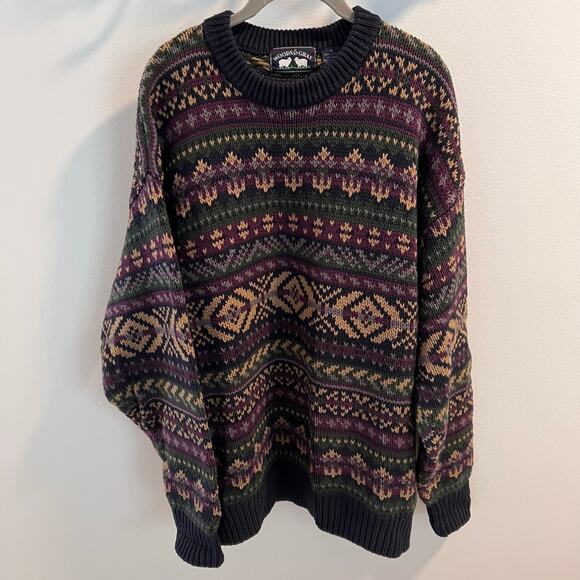Woods & Gray 100% Cotton Patterned Pullover Sweater Size XL